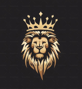 Majestätischer Löwe und Krone